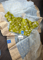 Designer Blouse - Lime Green Woven