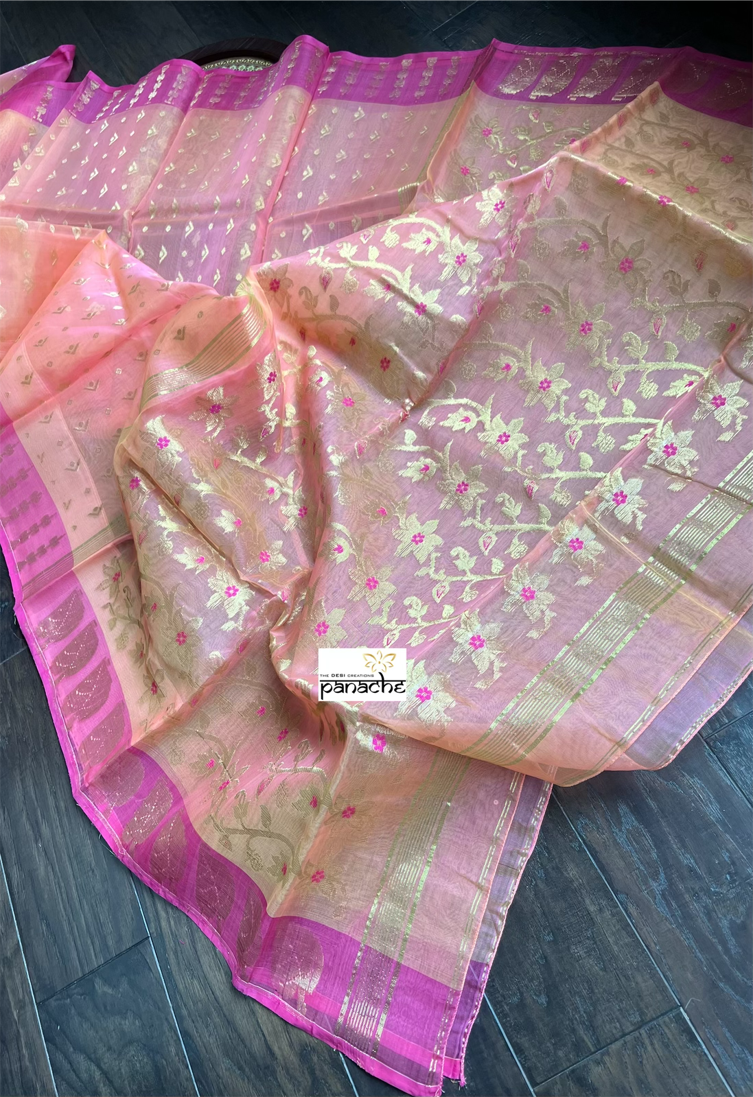 Muslin Jamdaani - Peach Pink