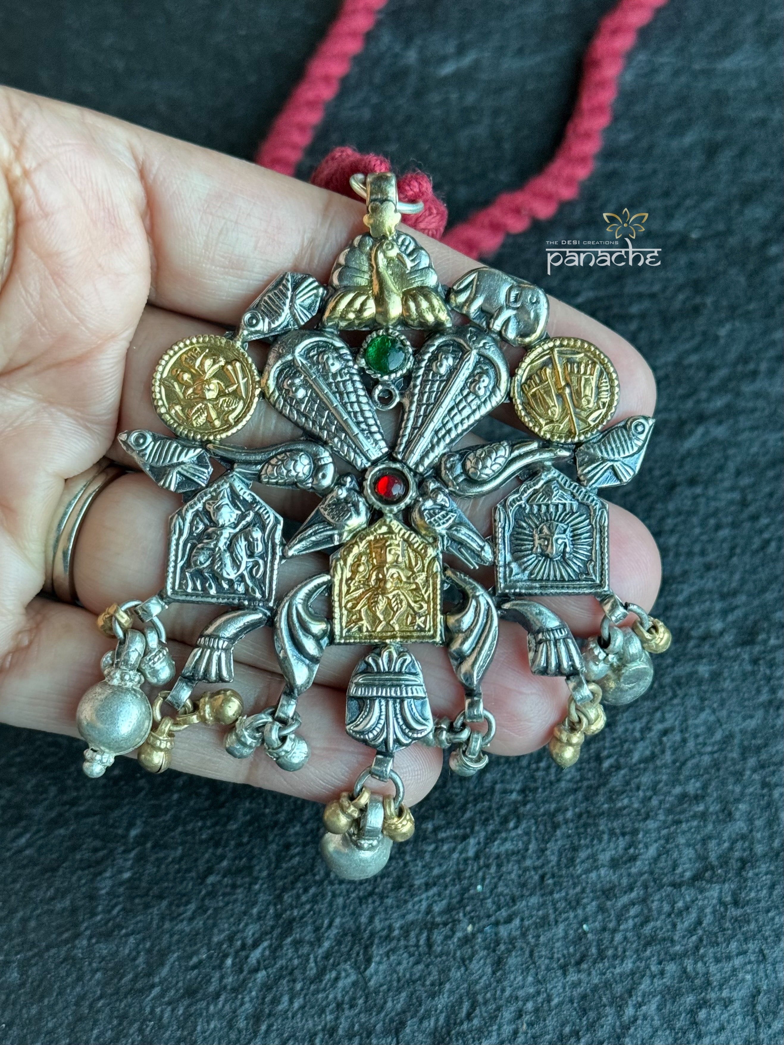 Silver 92.5 Tassel Necklace - Tribal Fusion Pendant