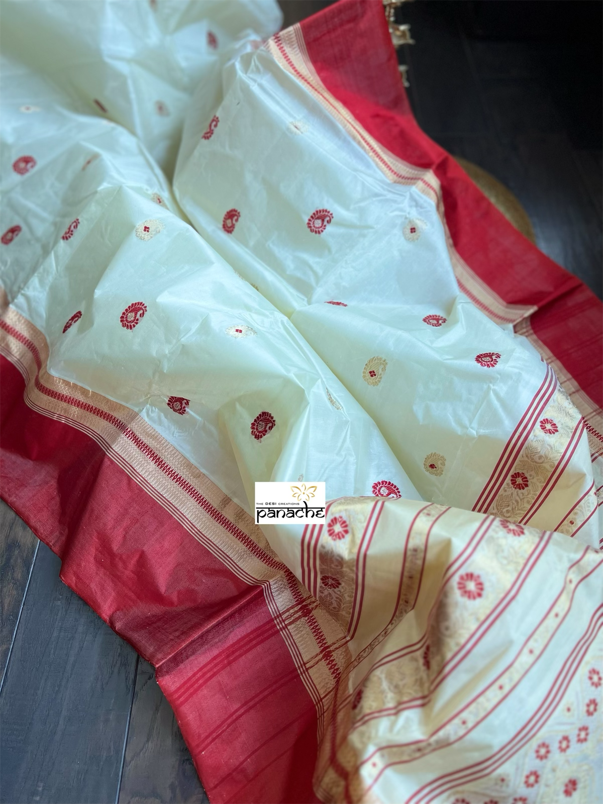 Pure Garad Silk- Light Butter Yellow Red