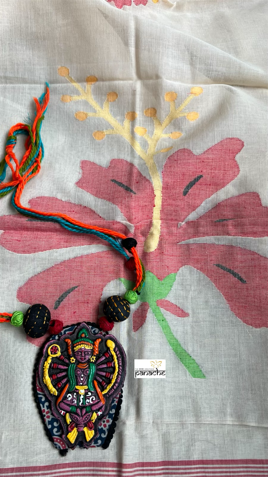 Pure Khadi Cotton - Beige Red Joba Phul
