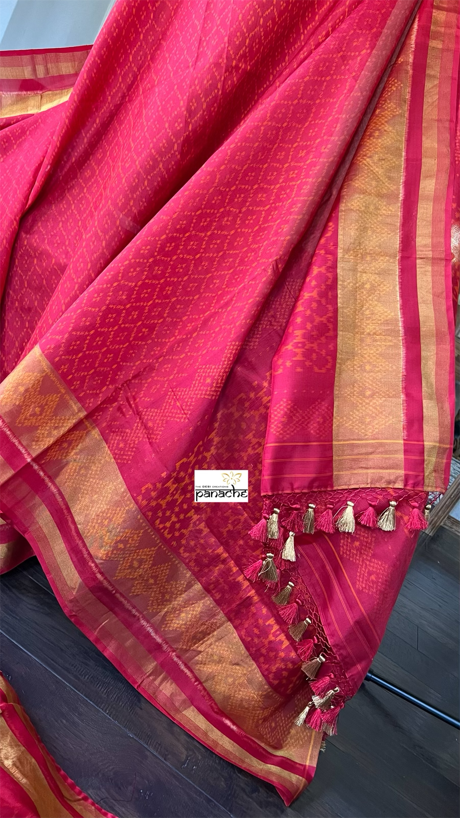 Patan Silk Patola - Red Antique Zari