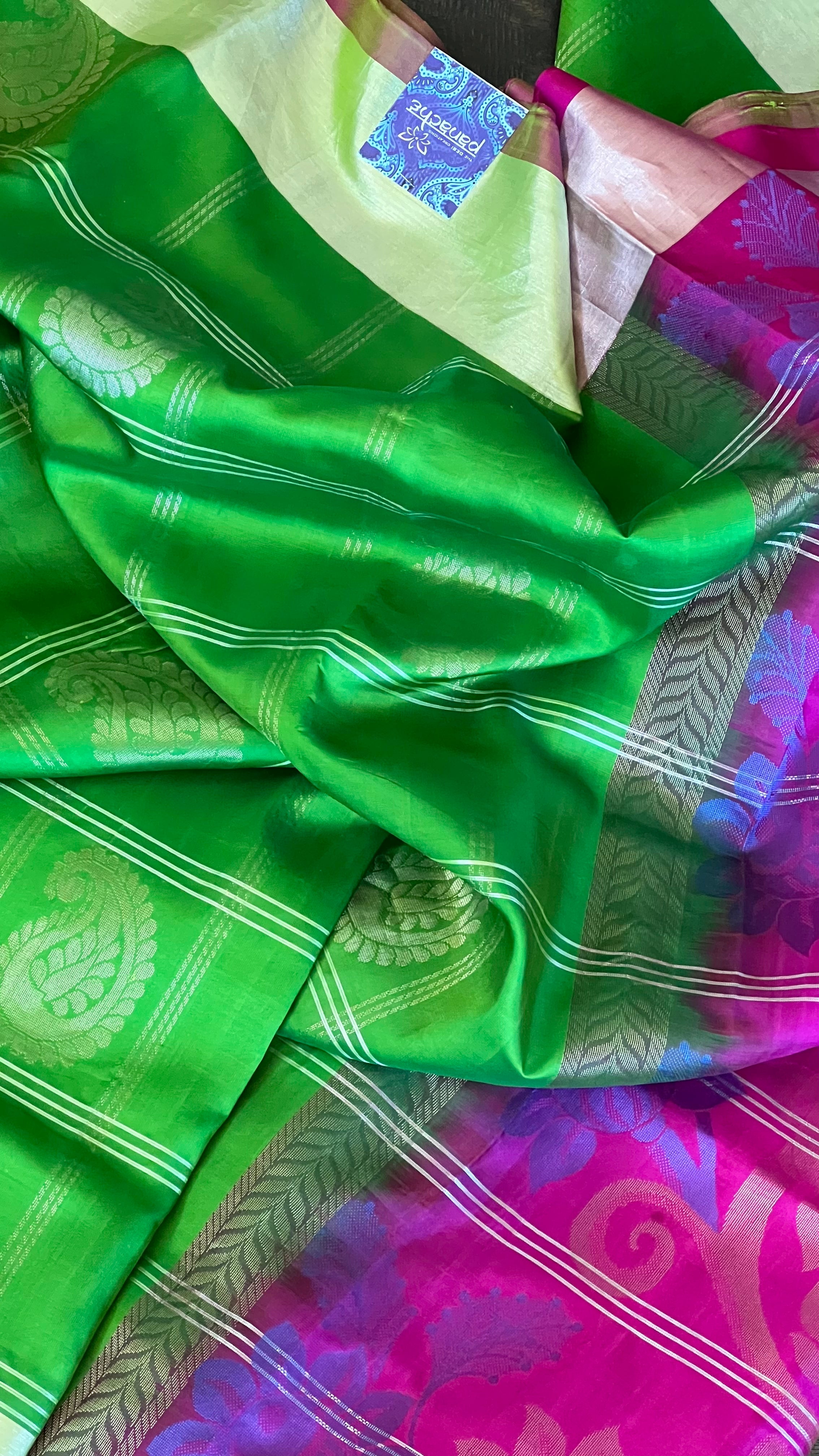 Silk Kanjivaram - Green Checkered
