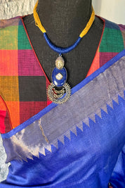 Silver 92.5 Tassel Necklace - Lapis Buddha Pendant