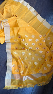 Chanderi Silk Cotton - Mango Yellow Woven