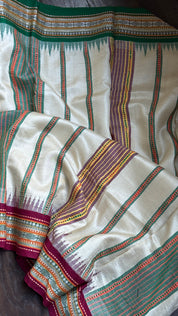 Vidarbha Tussar Silk - Tussar Color Ganga Yamuna Woven