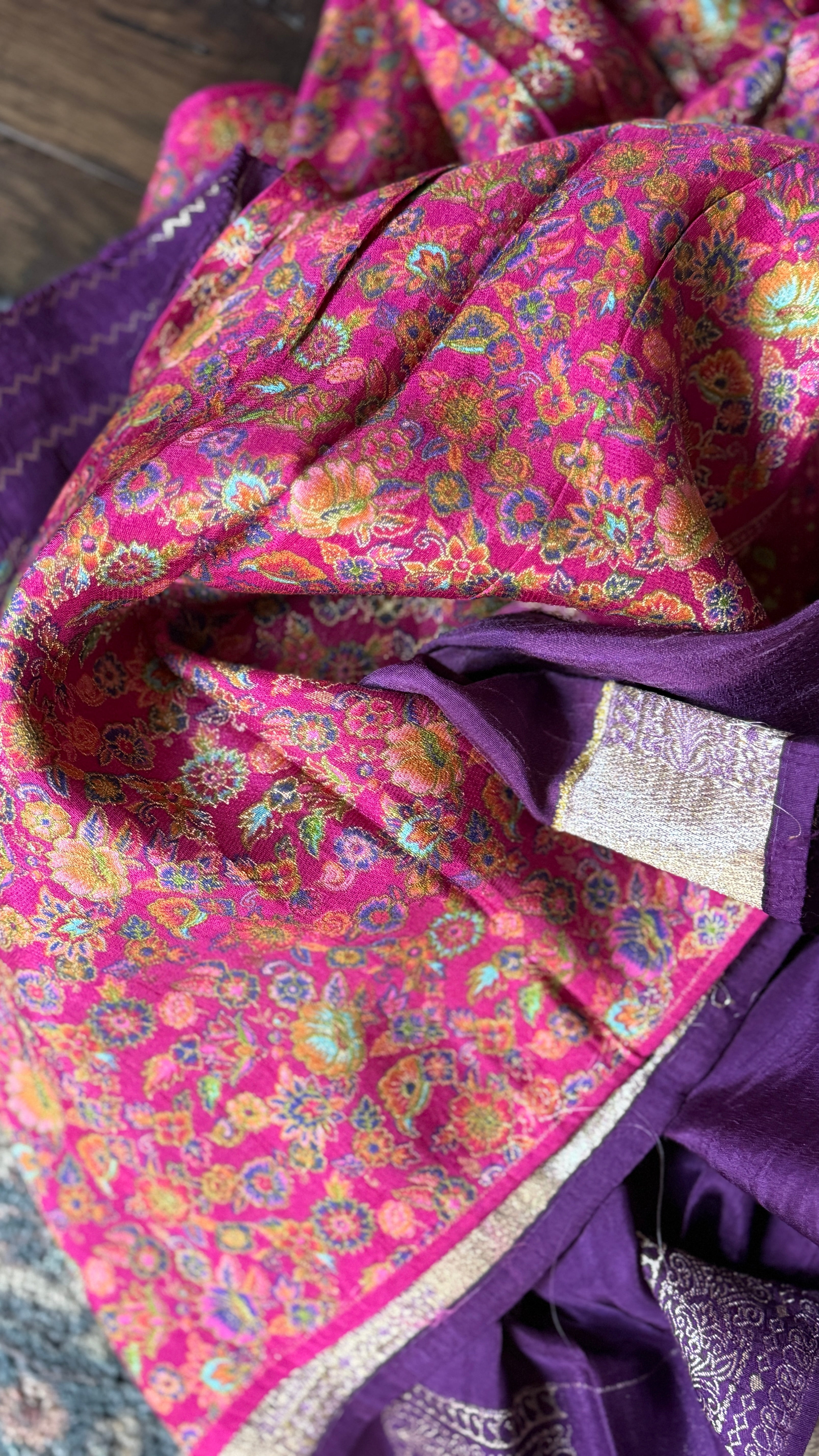 Soft Silk Kani Banarasi - Purple Meenakari