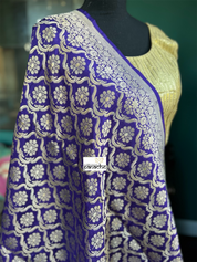 Pure Silk Katan Banarasi- Dark Purple