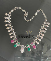 Silver 925 Necklace Earring Set - Temple Stone