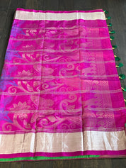 Silk Kanjivaram - Green Checkered