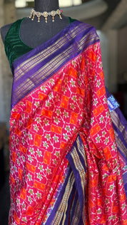 Pure Silk Ikat - Orange Purple Pochampally