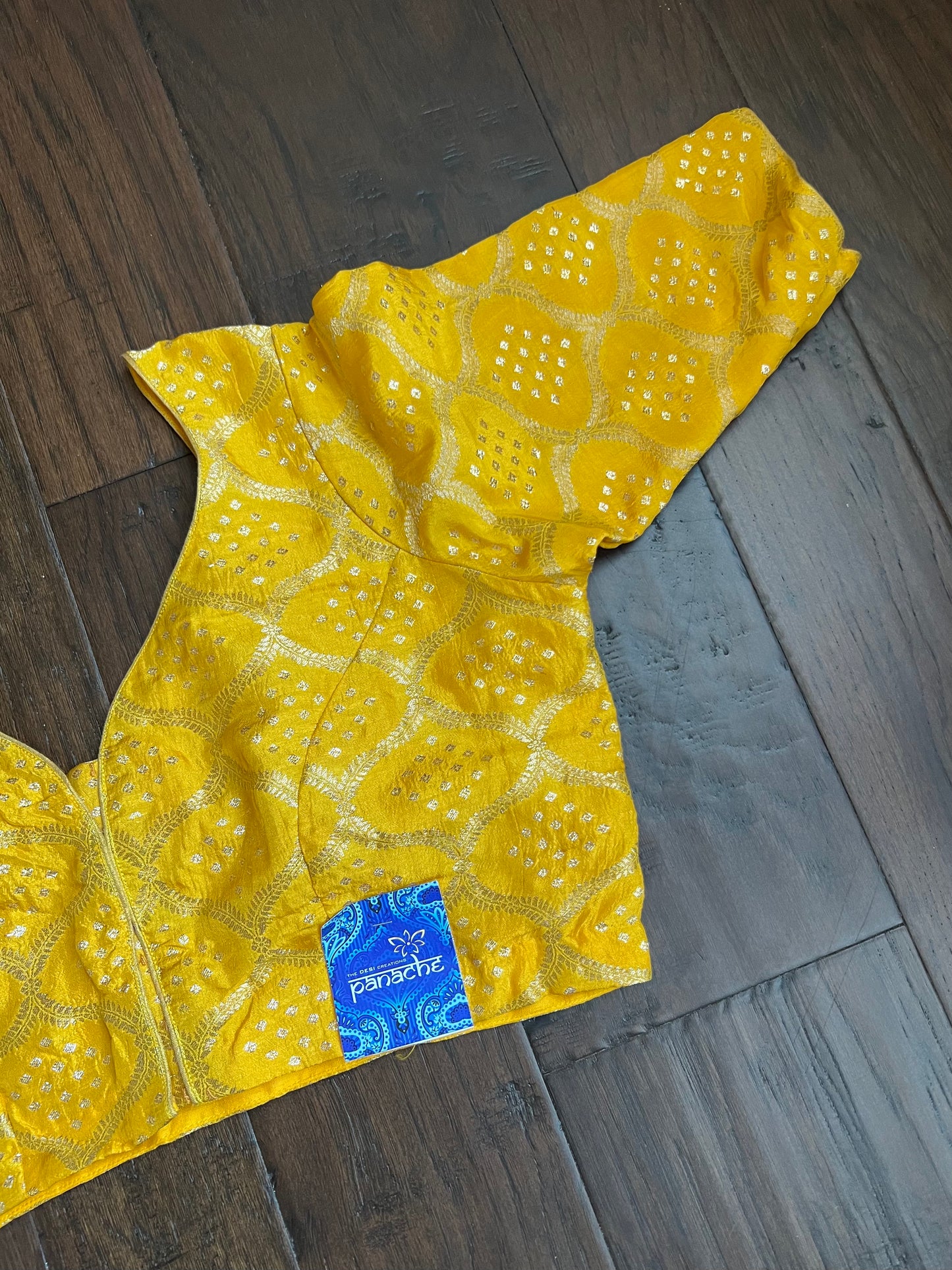 Designer Blouse - Yellow Zari Woven