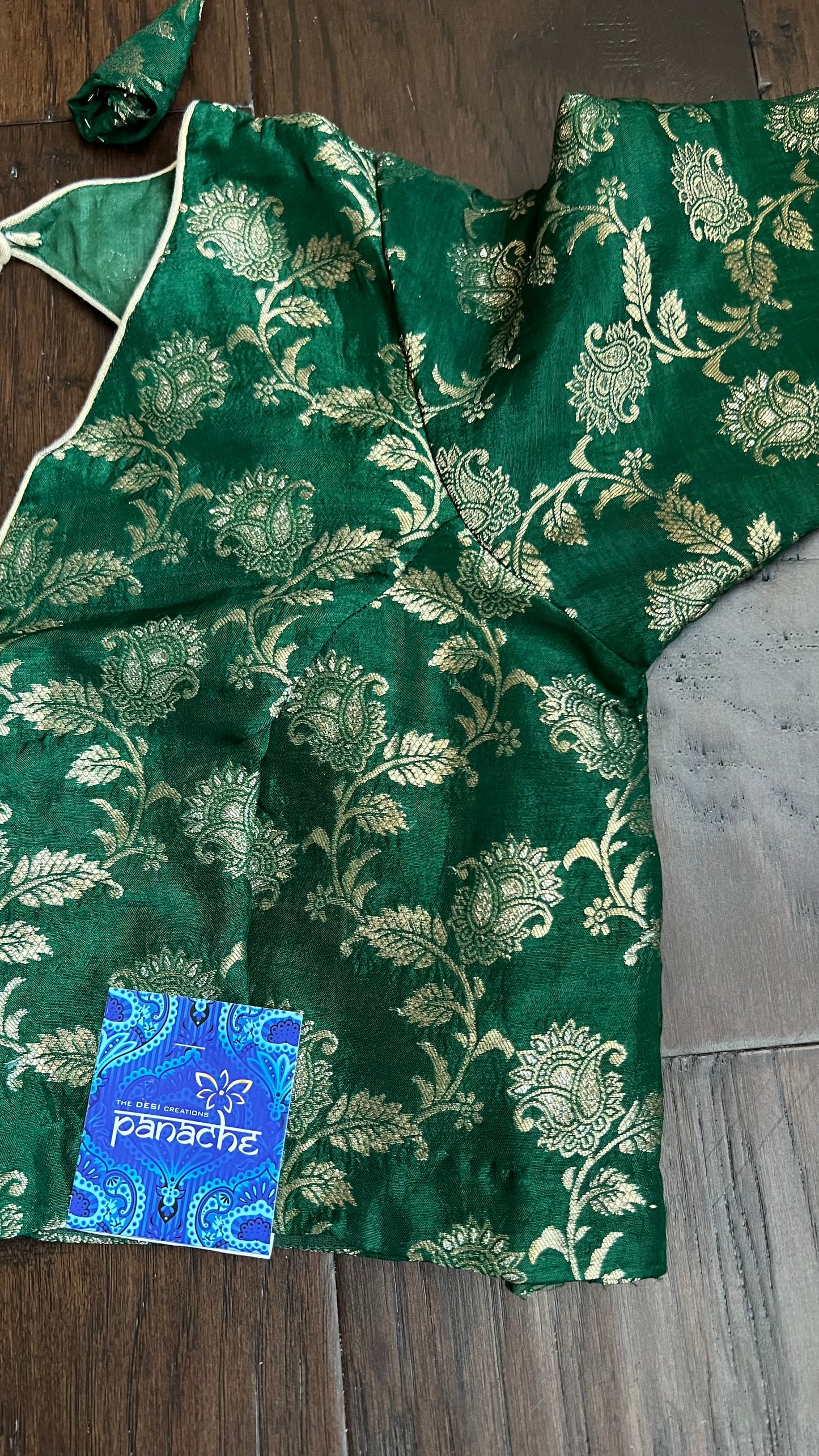 Designer Blouse - Green Zari Woven