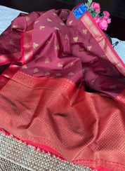 Soft Silk Banaras Saree - Maroon
