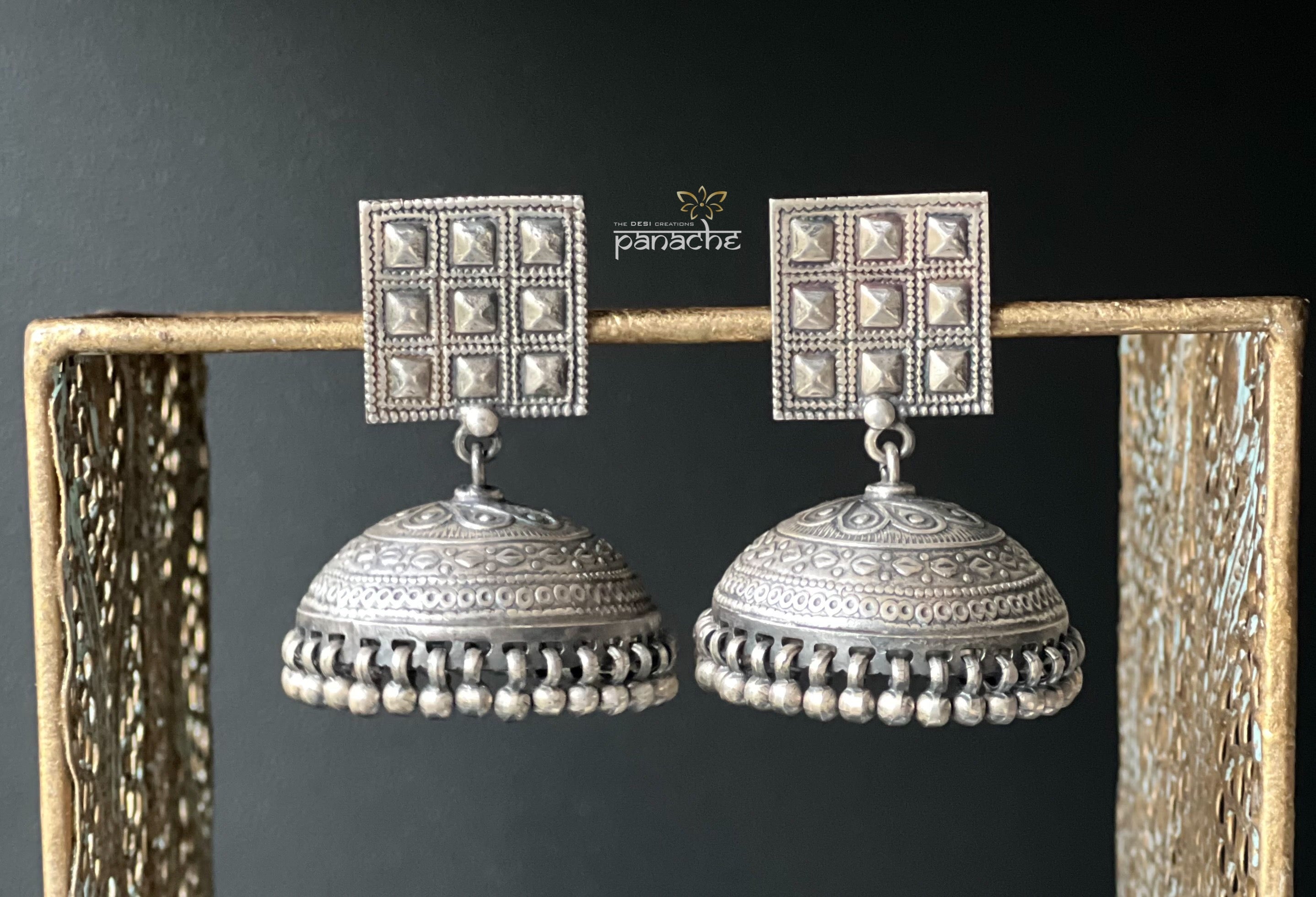 Earring 925 Silver- Jhumka Square