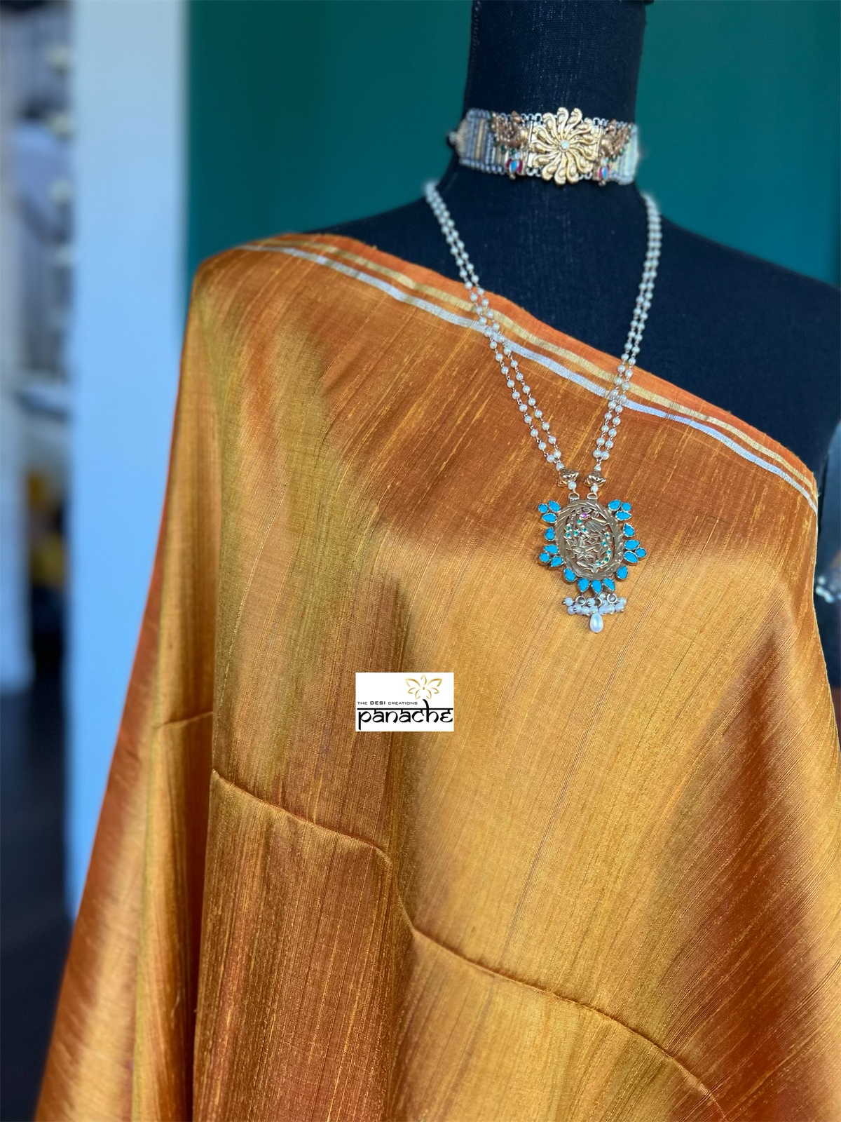 Pure Raw Silk Sambalpuri ikat - Yellow Purple
