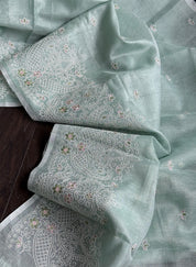 Tissue Linen - Mint Embroidered