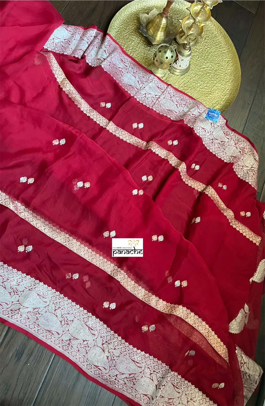 Khaddi Georgette Banarasi - Red