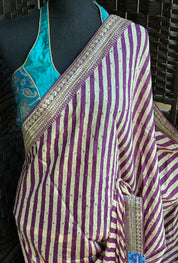 Designer Georgette- Purple Leheriya