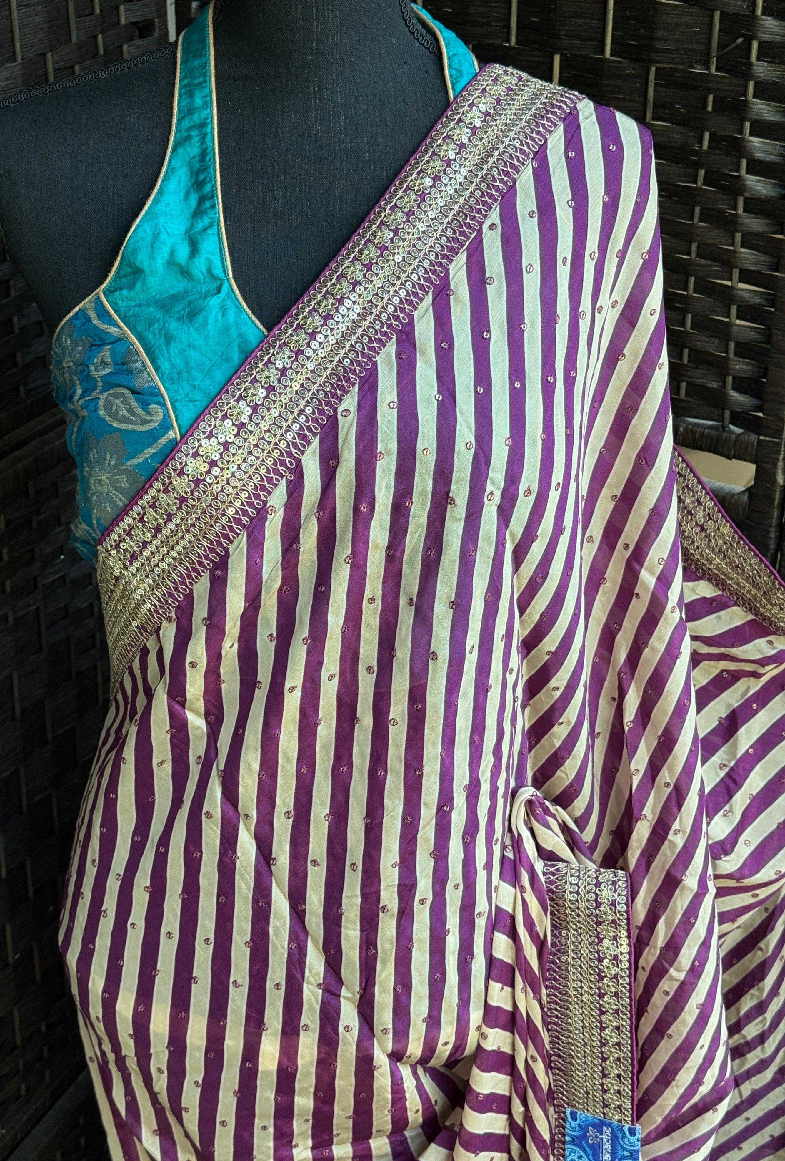 Designer Georgette- Purple Leheriya