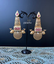 Earring 925 Silver- Statement Gold tone