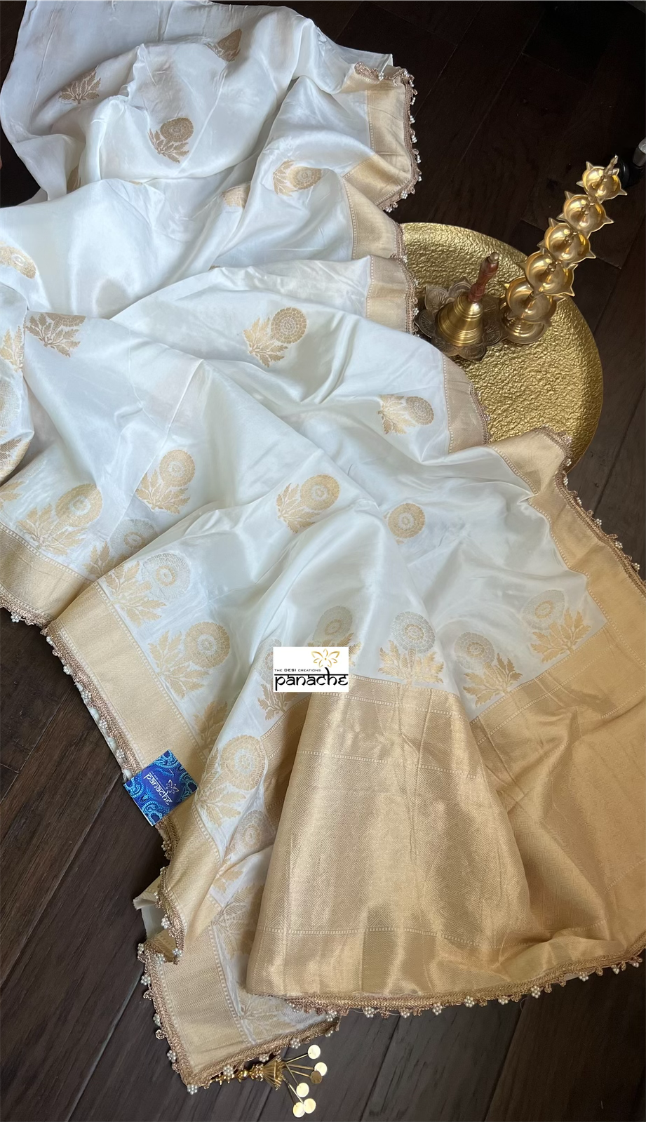 Designer Soft Silk Banarasi- Off White Woven