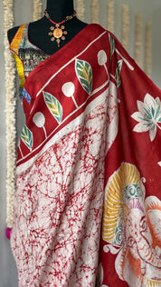 Pure Silk -  Hand Batik Ganesha