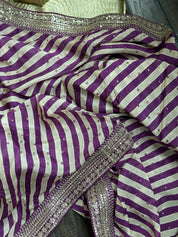 Designer Georgette- Purple Leheriya