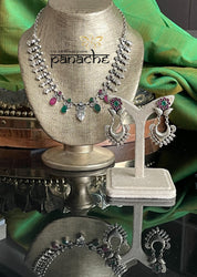 Silver 925 Necklace Earring Set - Temple Stone