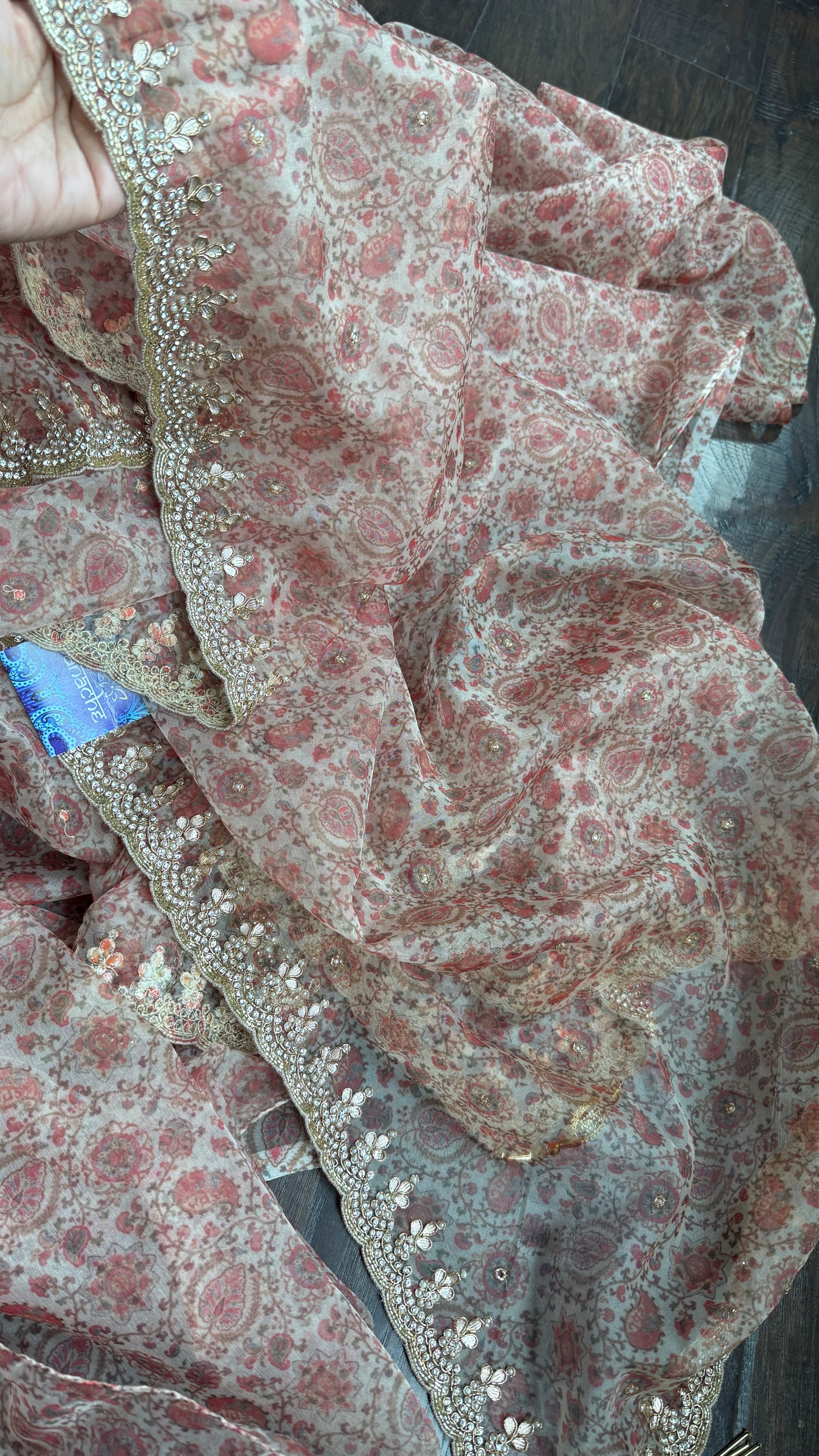 Designer Inspired Organza - Kalamkari Printed