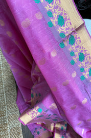 Cotton Silk Kanjivaram - Pink Green