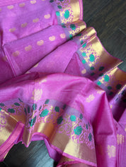 Cotton Silk Kanjivaram - Pink Green