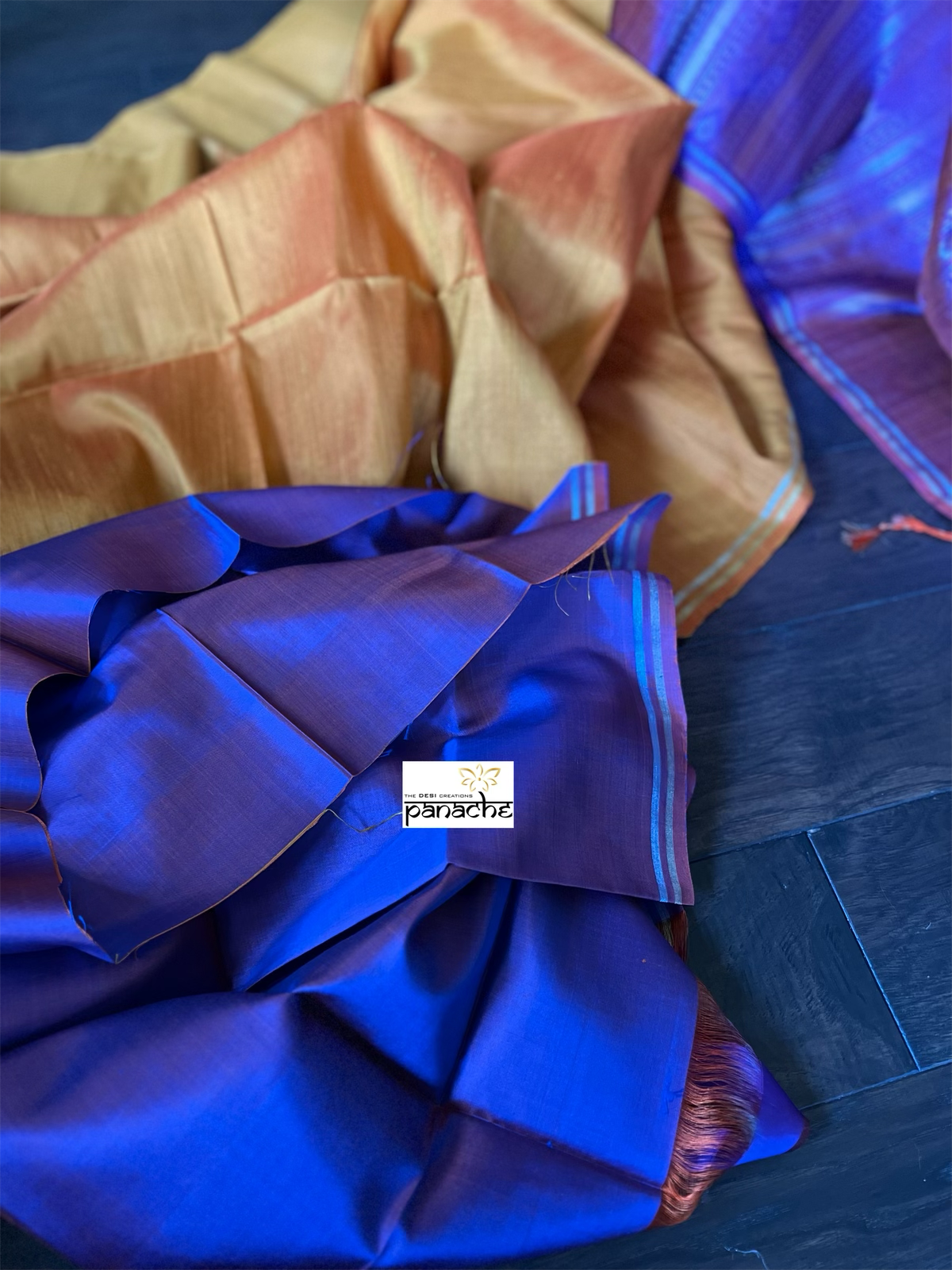 Pure Raw Silk Sambalpuri ikat - Yellow Purple