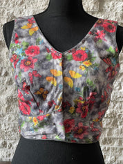 Designer Blouse - Grey Multi color Sequin