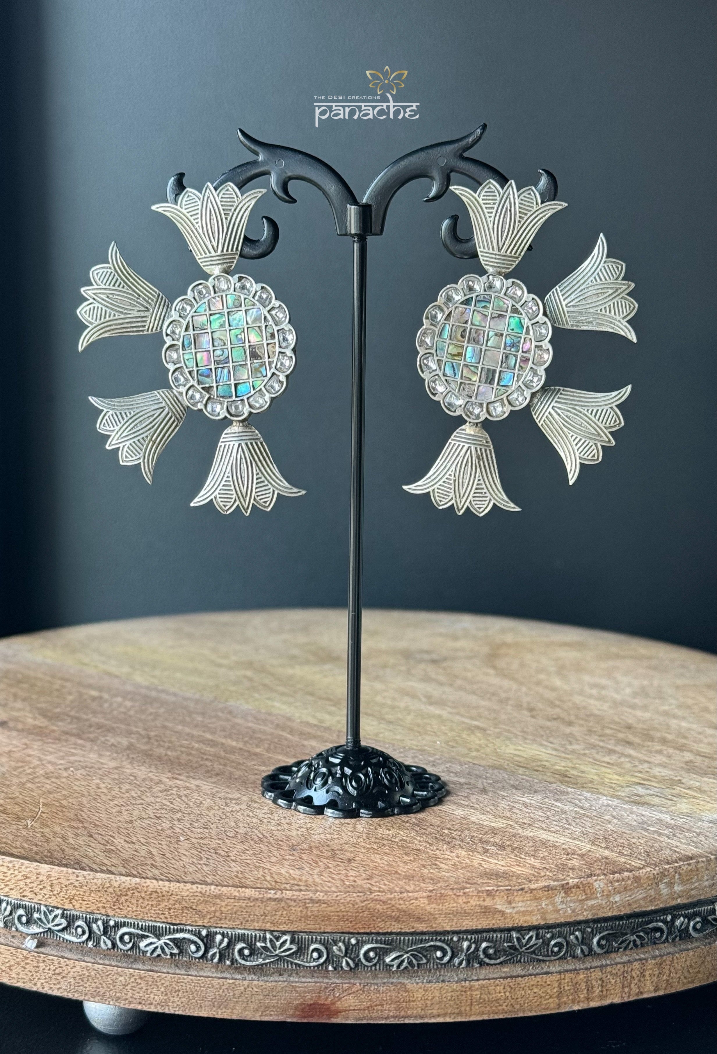 Earring 925 Silver- Fan Stud