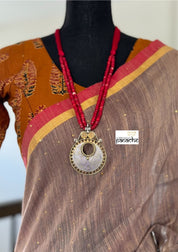 Designer Blouse - Ochre Yellow Brown