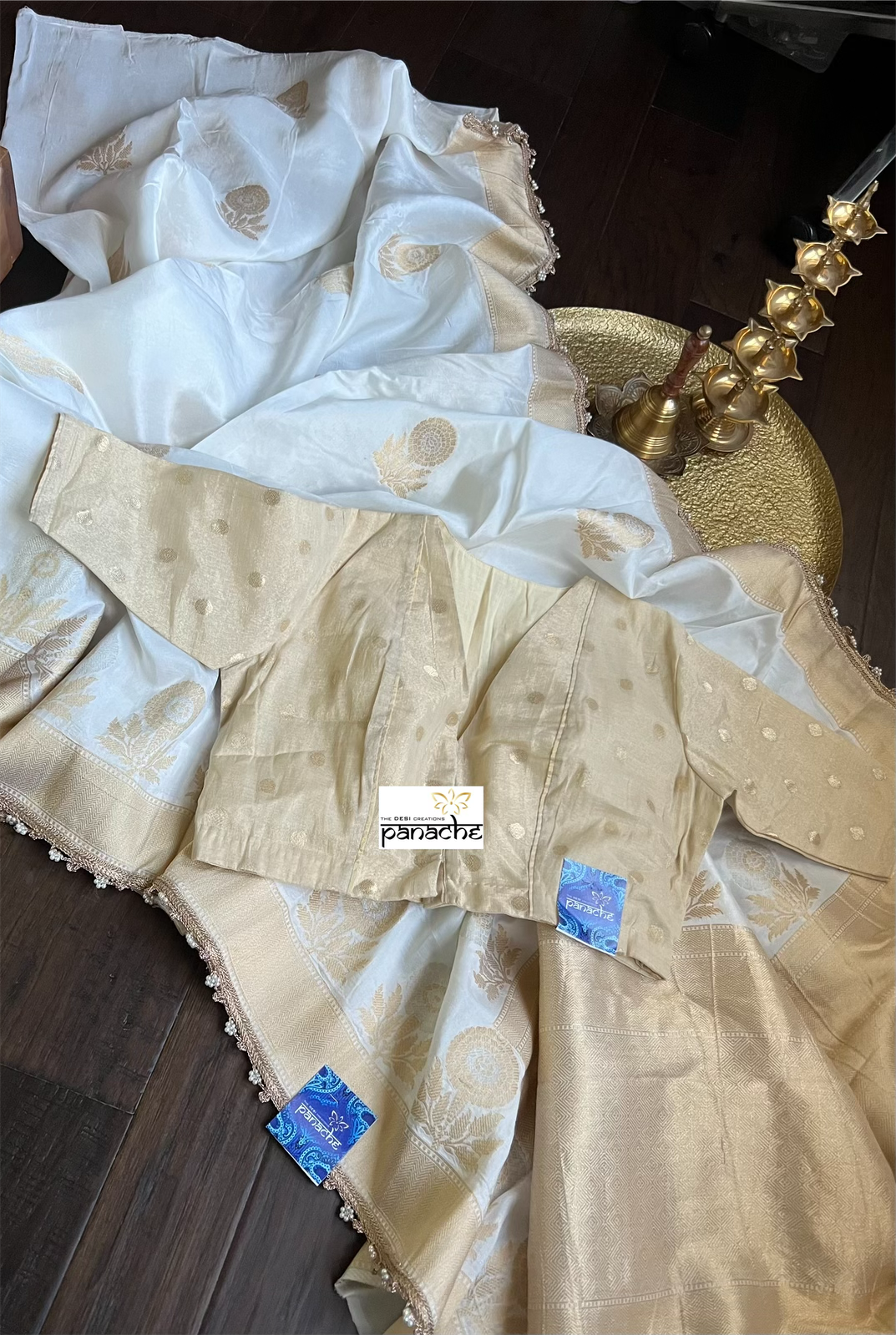 Designer Soft Silk Banarasi- Off White Woven
