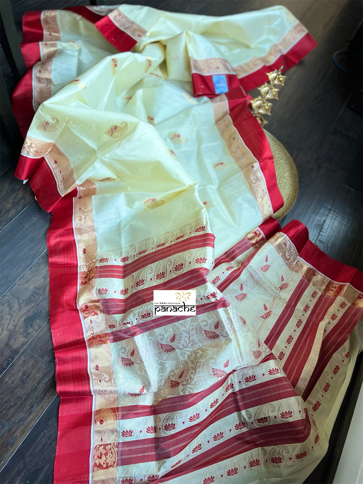 Pure Garad Silk- Light Butter Yellow Red