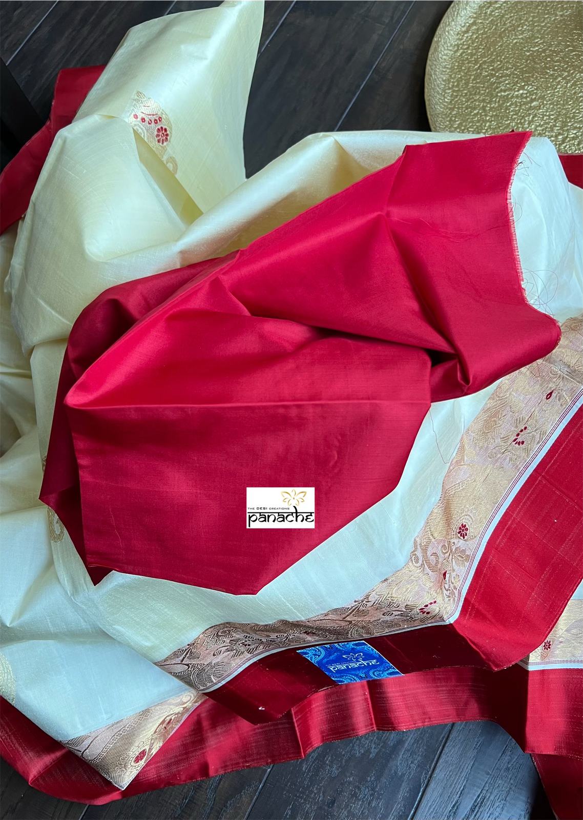 Pure Garad Silk- Light Butter Yellow Red