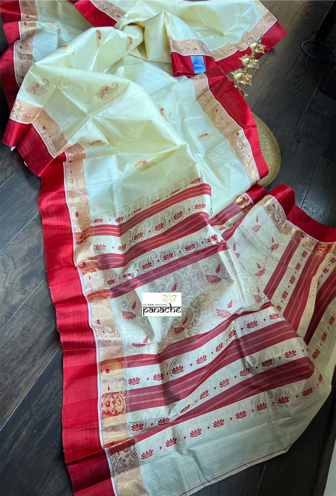 Pure Garad Silk- Light Butter Yellow Red