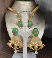Earring 925 Silver- Statement Green Jade