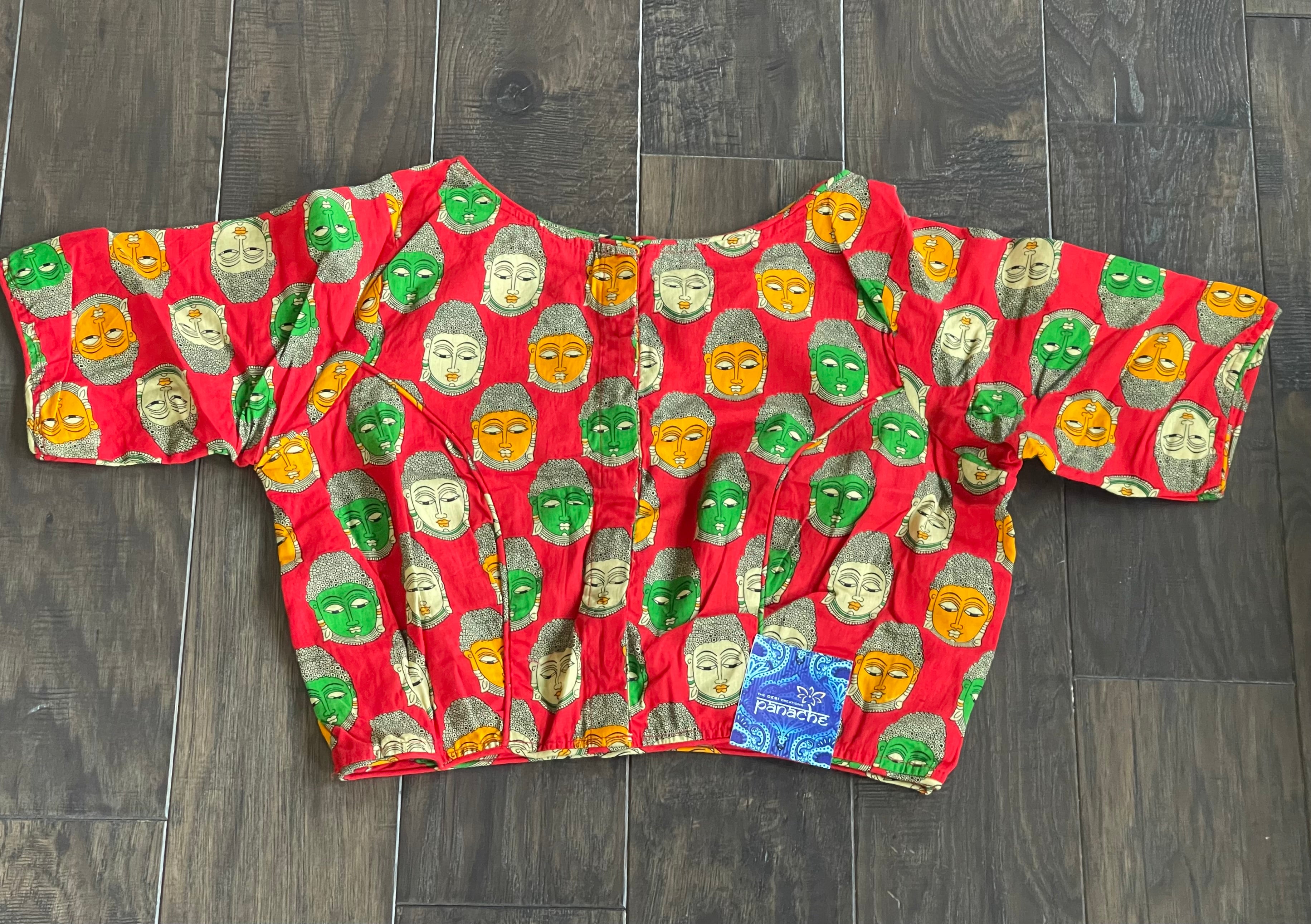 Designer Blouse - Red Buddha