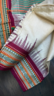 Vidarbha Tussar Silk - Tussar Color Ganga Yamuna Woven