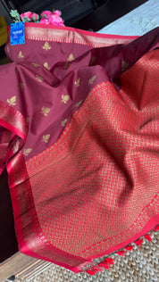 Soft Silk Banaras Saree - Maroon