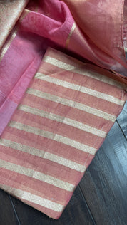 Tissue Organza Silk Banarsi - Rangkat Peach Pink