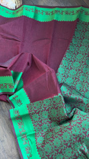 Cotton Silk Kanjivaram - Marion Green Tanchui