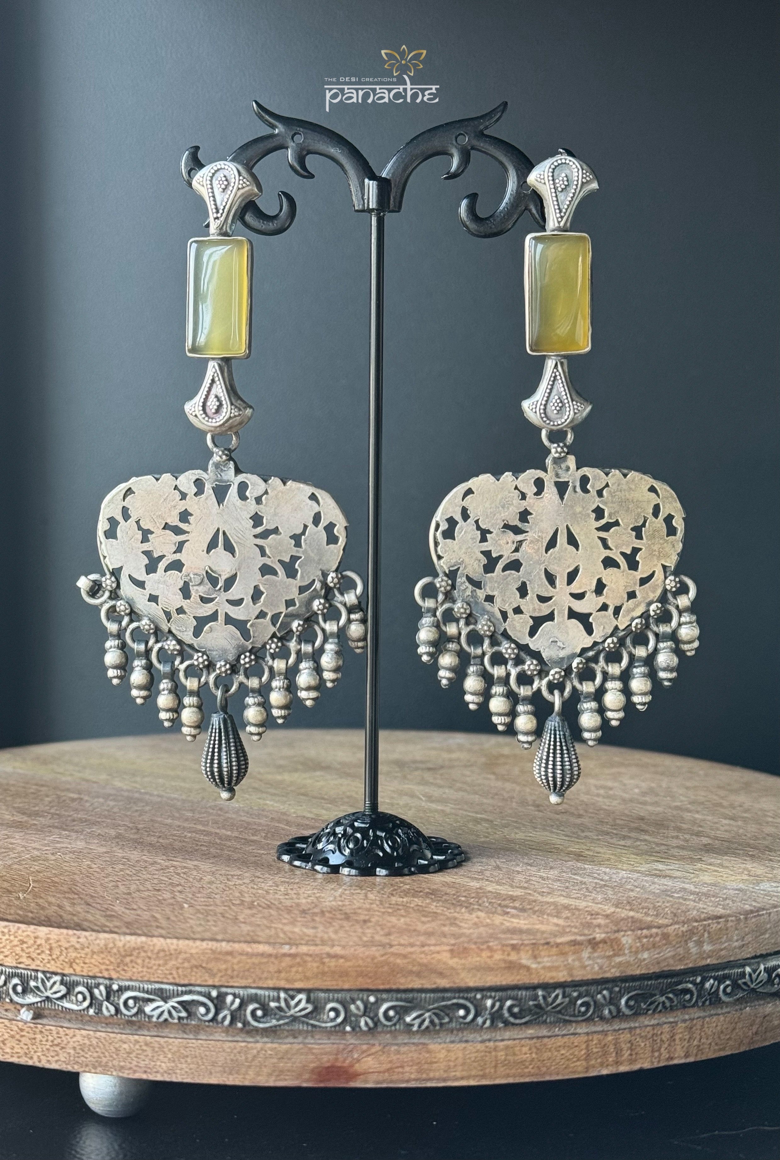 Earring 925 Silver- Aventurine Dangler