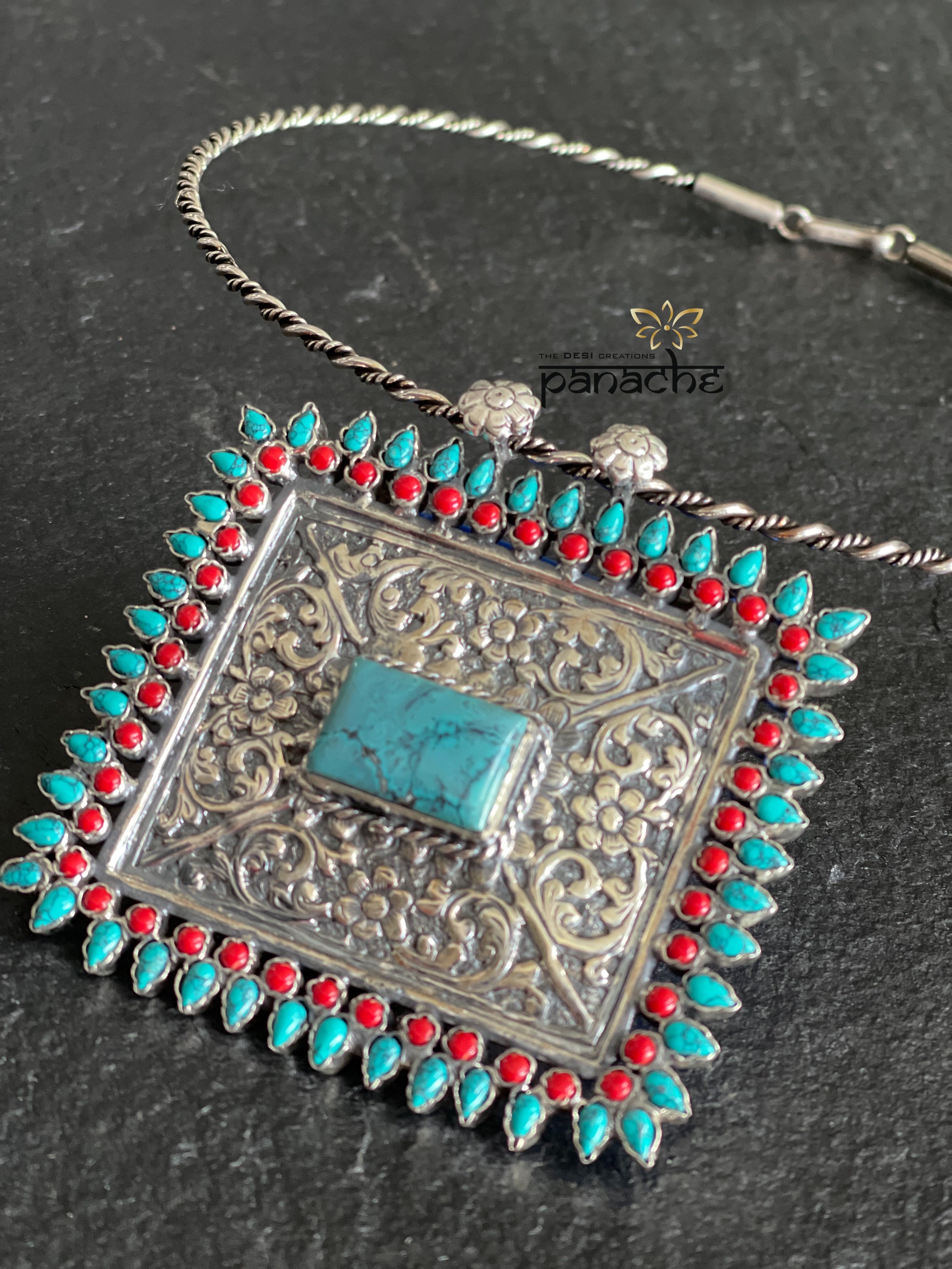 Silver 925 Hasli - Turquoise Pendent