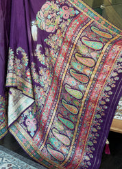 Soft Silk Kani Banarasi - Purple Meenakari