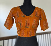 Designer Blouse - Ochre Yellow Brown